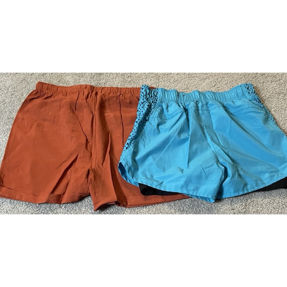 Lot Of 2 Womens Shorts Sz S/M HYFVE Xersion Chino Running Brown Blue Athleisure - Picture 11 of 15